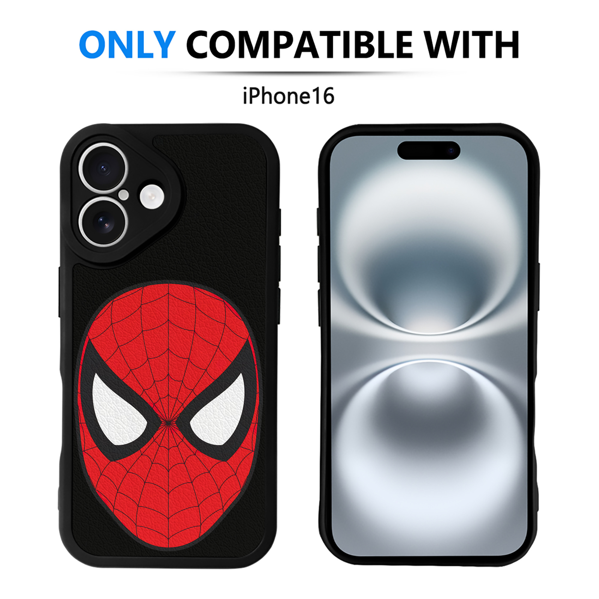 （画像用） Spider Man スパイダーマン 【iPhone 16シリーズ対応】シリコンスマホケース（レザー調） 材質：シリコン
